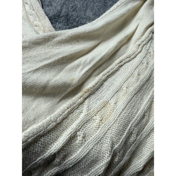 Ralph Lauren Cardigan Sweater Cable Knit Silk Cashmere Size XL Cream READ - Picture 15 of 16